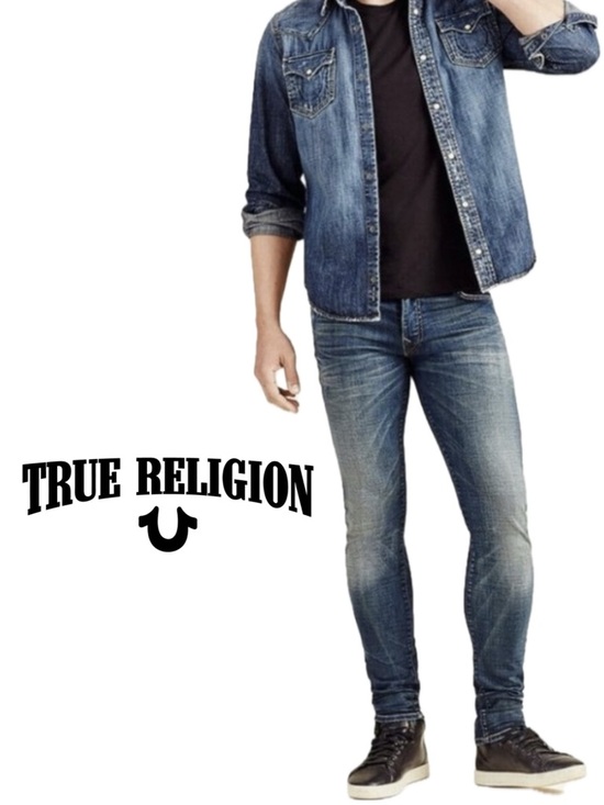 True Religion Other - True Religion Tony Men's 38 Blue Super Skinny Jeans Stretch Denim 5 Pocket TBD